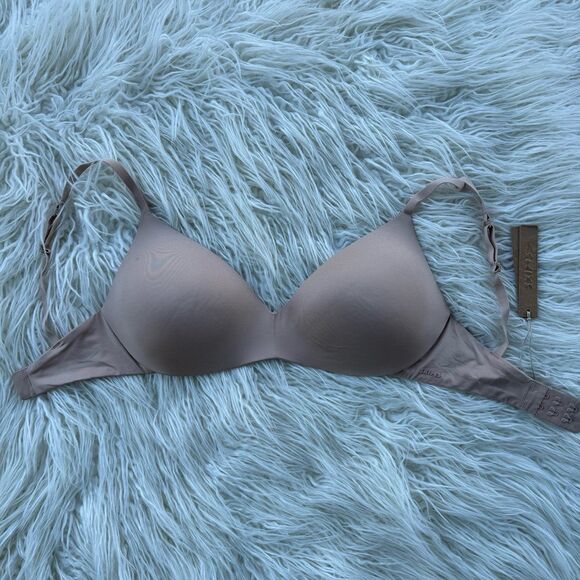Skims Wireless Form Pushup Plunge Bra Clay Size 32DD - Picture 2 of 9